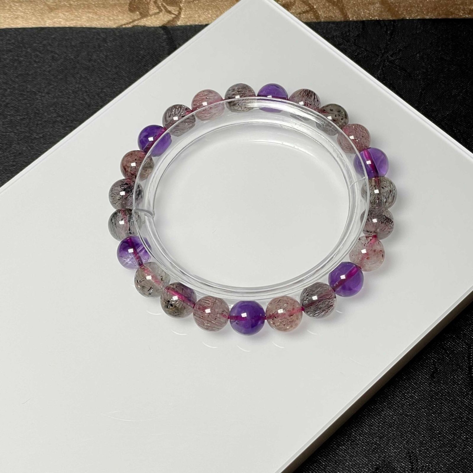 Natural Beauty [Gokuman Needle Super Seven] Bracelet Natural Stone B 7.8-8.2mm ZB1012