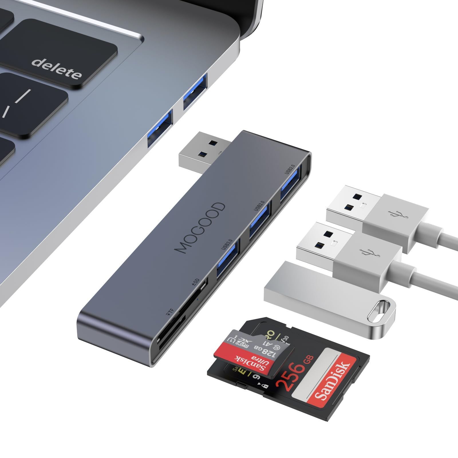 新着商品】USBハブ、マルチポートUSBアダプタ、5 in 1 USB、1×USB