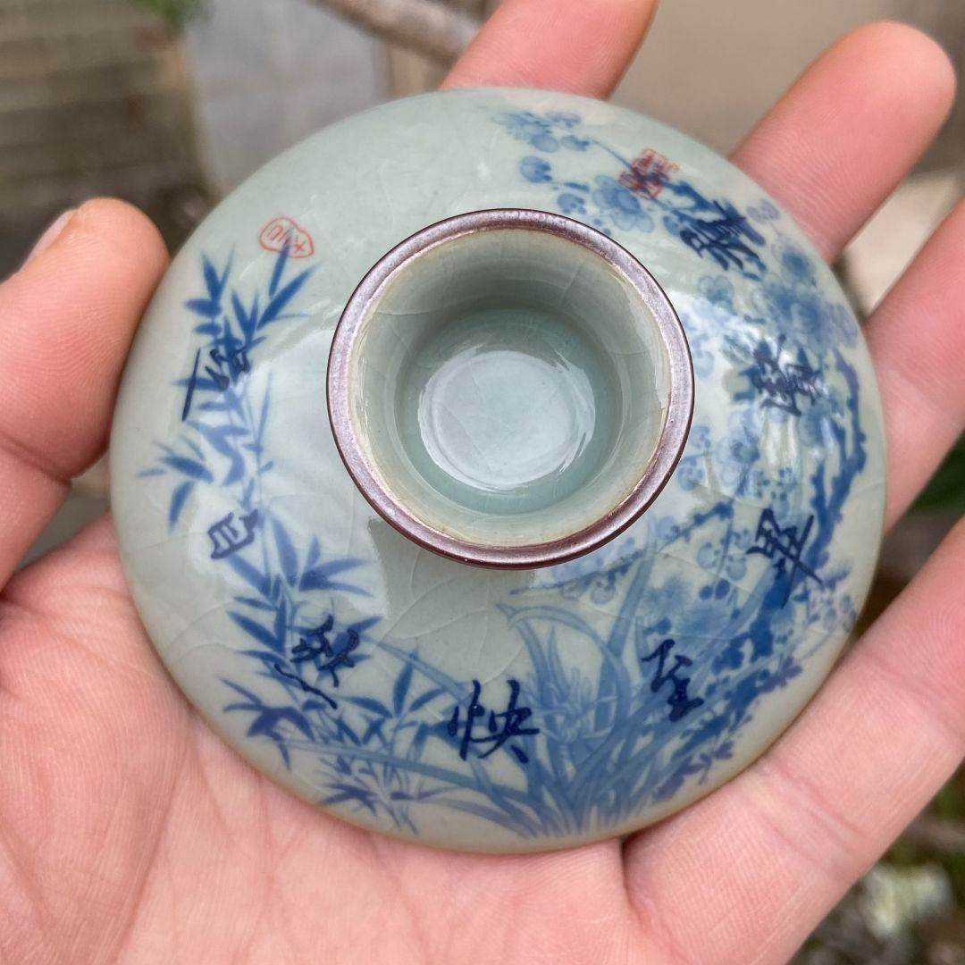 中国茶器 陶泥蘭亭集序三才蓋碗 陶磁茶碗 煎茶器 新品未使用 中国茶器 陶泥蘭亭集序三才蓋碗 陶磁茶碗 煎茶器 新品未使用