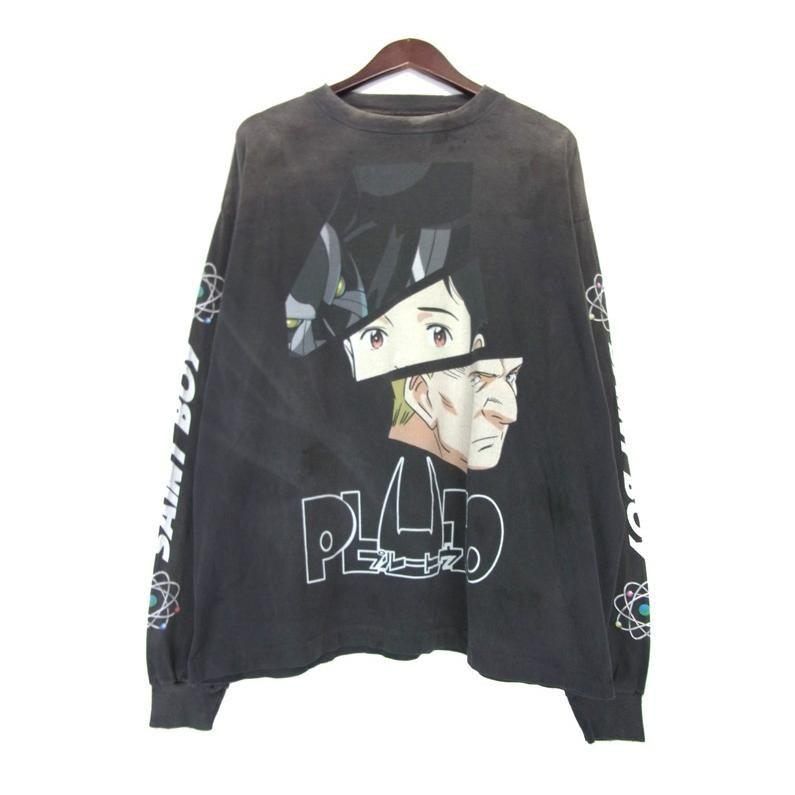 セントマイケル SAINT MICHAEL × プルートウ PLUTO 24AW 【 PT LS TEE PLUTO SM YS1 0000 C30 】 プリント ロゴ ヴィンテージ加工 ロング スリーブ カットソー　37362