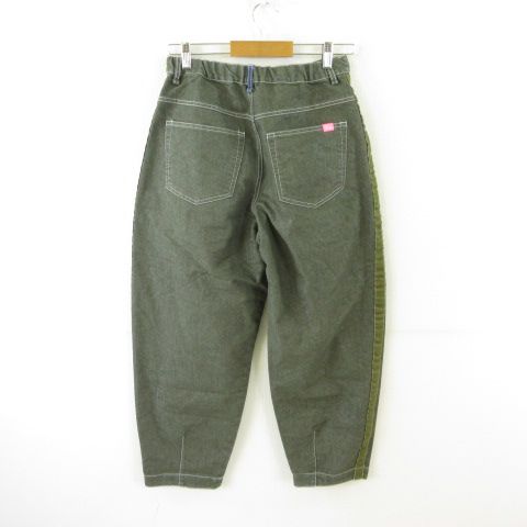 中古】キッキ Kikki デニムパンツ ロング ライン カーキ 緑 L *T290