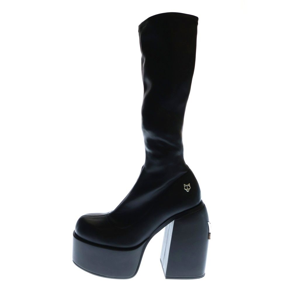 NAKED WOLFE★SPICE STRETCH BOOT ロゴ ロングブーツ Black Spice Black Stretch