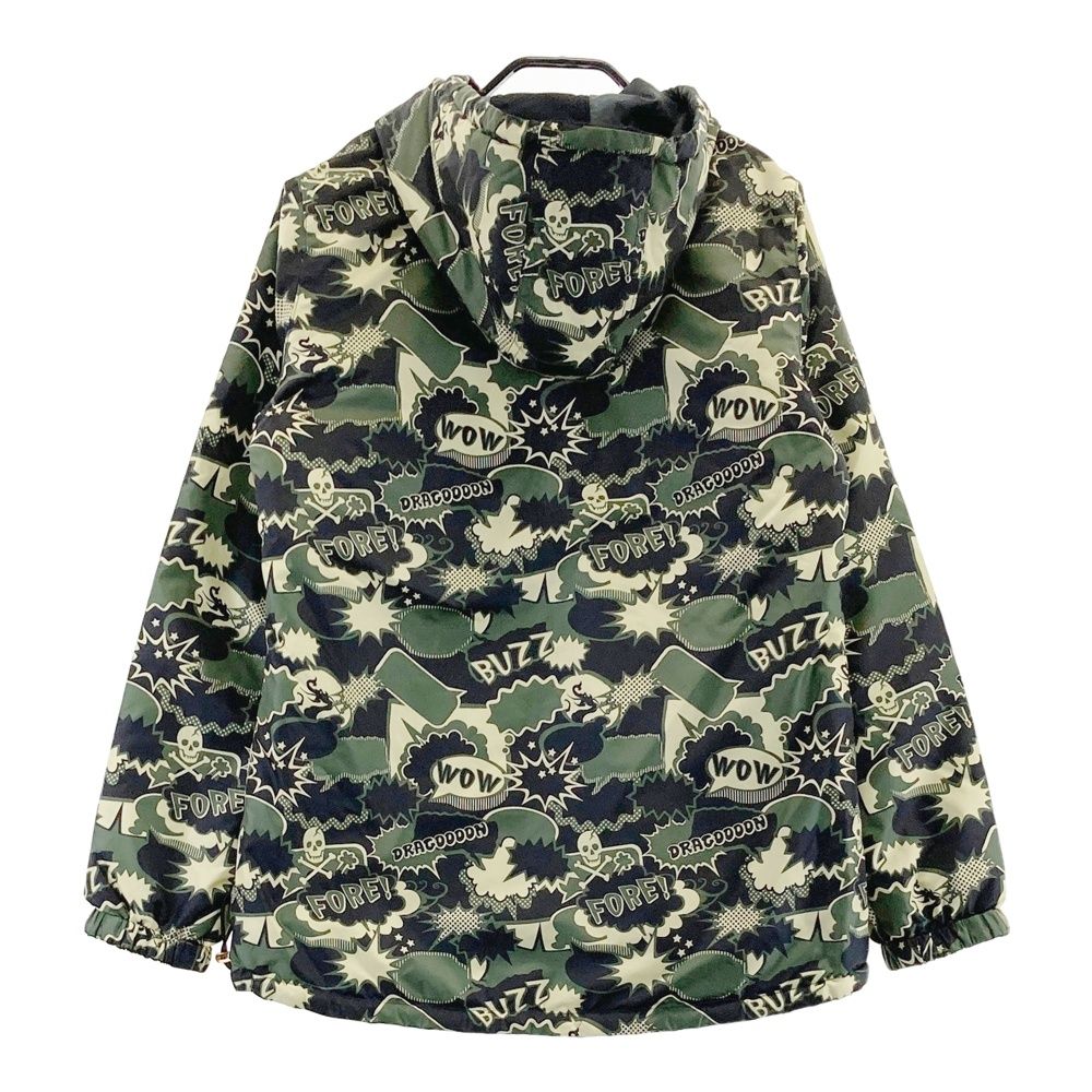 サイズ 2 DANCE WITH DRAGON ダンスウィズドラゴン 中綿 リバーシブルジャケット 総柄 カーキ系 240101496389 ゴルフウェア レディース ストスト