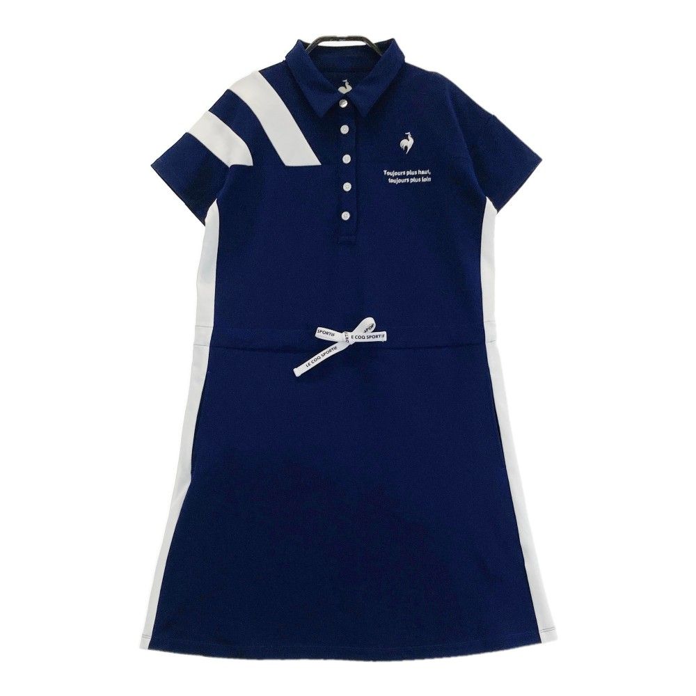 サイズ：M LECOQ GOLF ルコックゴルフ 半袖ワンピース ネイビー