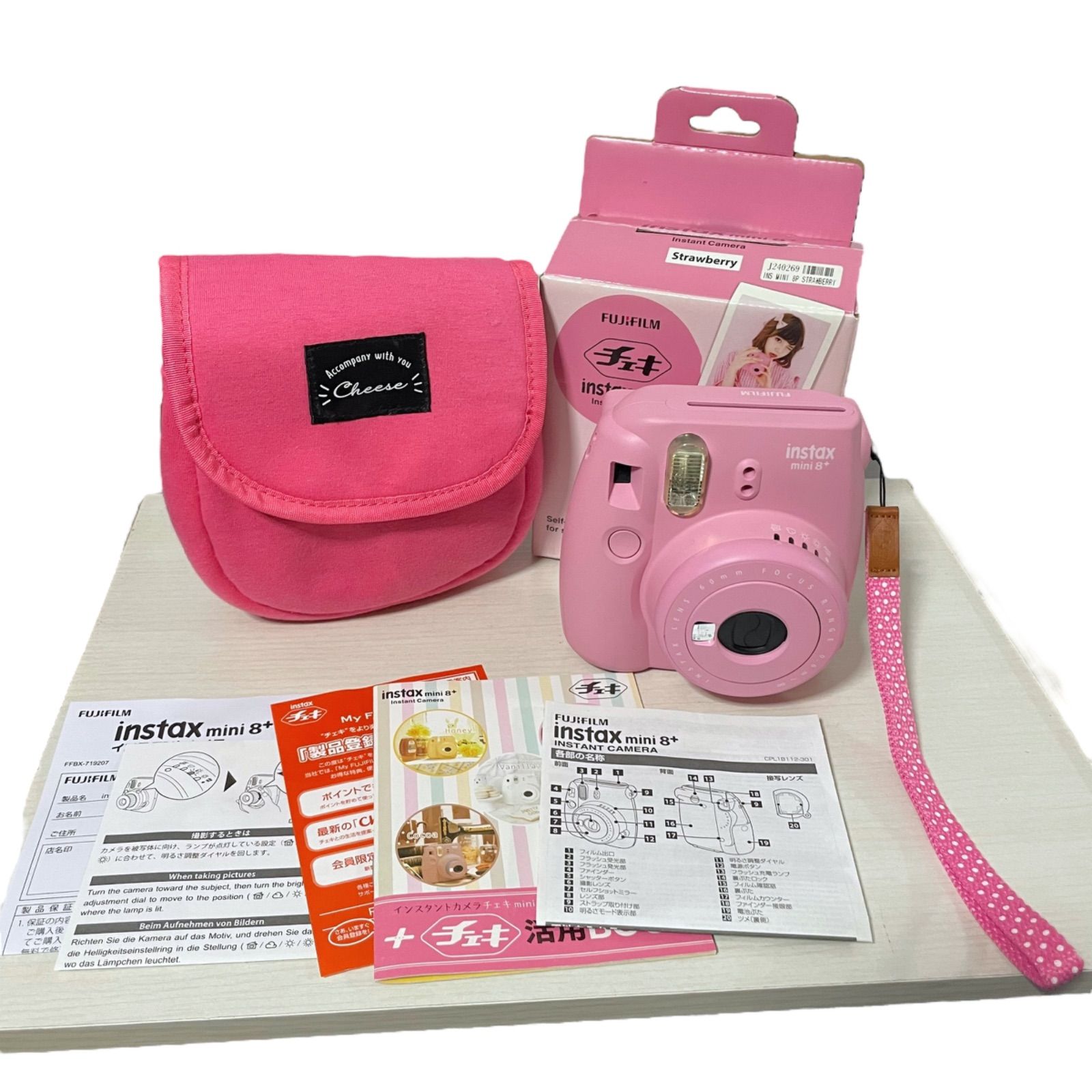● 動作 済済み Fujifilm チェキ instax mini 8 箱取説 ＋ケース付き インスタントカメラ 富士フィルム