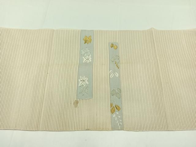 平和屋着物＊夏物 八寸名古屋帯 萩文 銀糸 未使用 AAAX9417jh