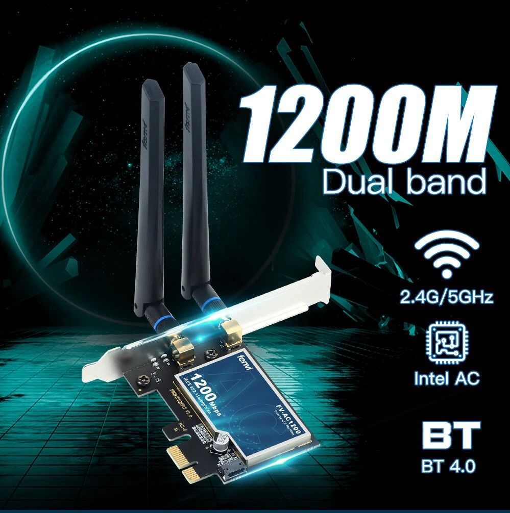 高速！1200M 無線Wi-Fi LANカード 内蔵 カード 子機 5GHz/2.4GHz 802.11ac デュアルバンド Bluetooth4.0  アンテナ付 ゲームやYouTubeに - メルカリ