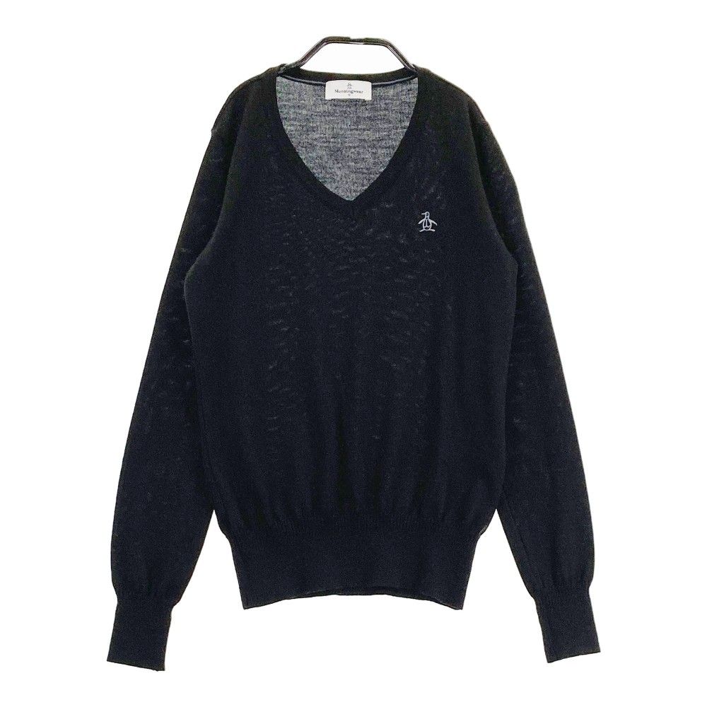 サイズ：S MUNSING WEAR マンシングウェア  ニットセーター ウール混  ブラック系 [240101449800] ゴルフウェア レディース ストスト サイズ：S MUNSING WEAR マンシングウェア ニットセーター