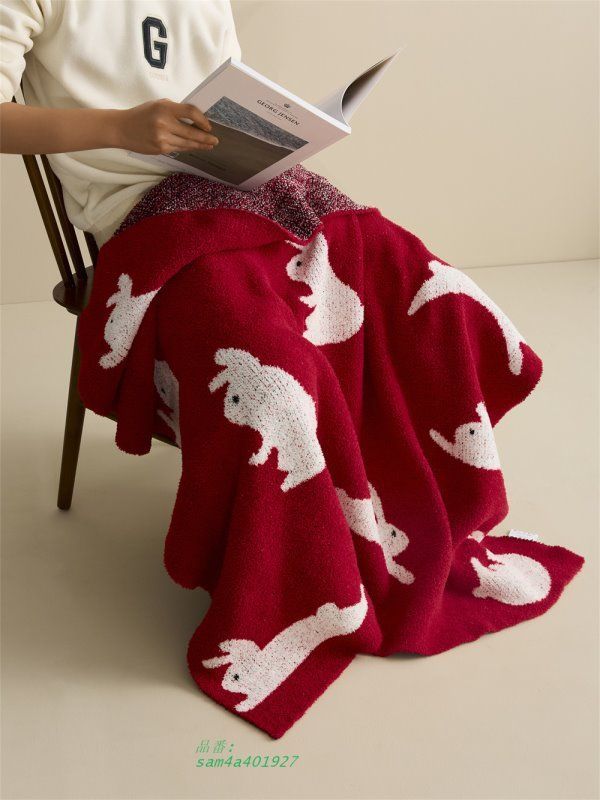 キャラクター うさぎのブランケットニットブランケット昼寝オフィスソファカジュアルブランケットマフラー am4a401927