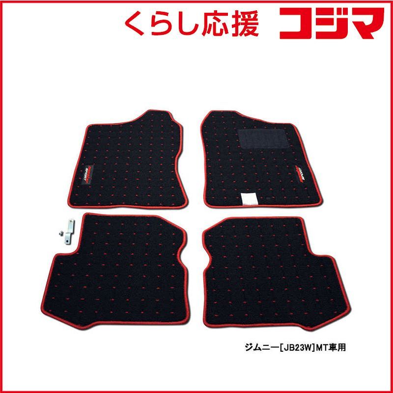 MONSTERSPORT フロアマット ジムニー JB23W ジムニーシエラ JB43W MT車用 ブラック×レッド 894500-5200M