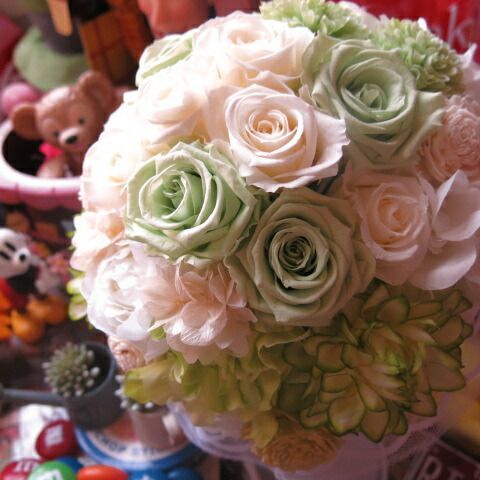 プリザーブドフラワー ブーケ アートフラワー系使用 結婚式