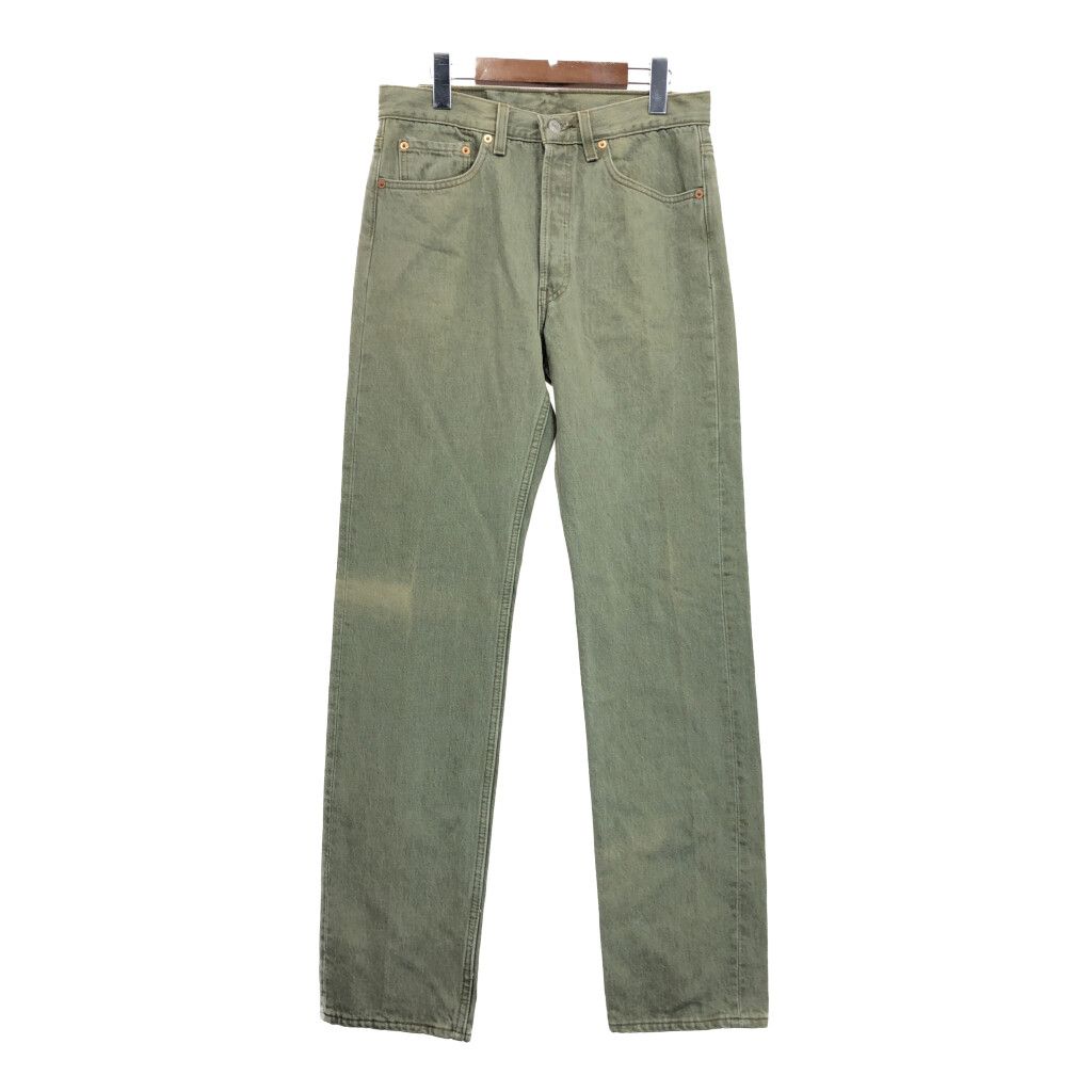 90年代 USA製 Levi's リーバイス 501 デニムパンツ グリーン (メンズ W31 L32) 中古 古着 R8295