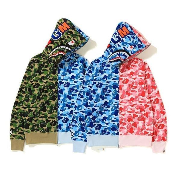 A BATHING APE アベイシングエイプ シャーク パーカー つなぎ合わせる 