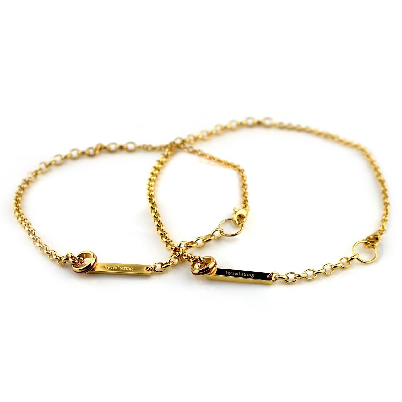 ペアブレスレット ペアアンクレット カップル ステンレス つけっぱなし 本物の赤い糸 お揃い 大人 シルバー メンズ レディース 金属アレルギー対応 ブランド シンプル ギフト プレゼント 2way