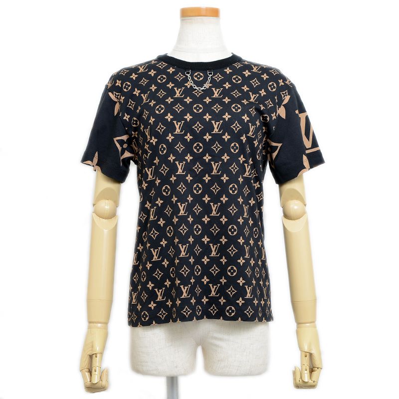 ルイ･ヴィトン モノグラム チェーン 半袖Tシャツ コットン ブラック ベージュ