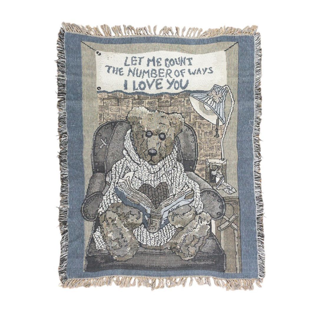 ストア vintageラグ カーペット テディベア 読書 メッセージ 1057