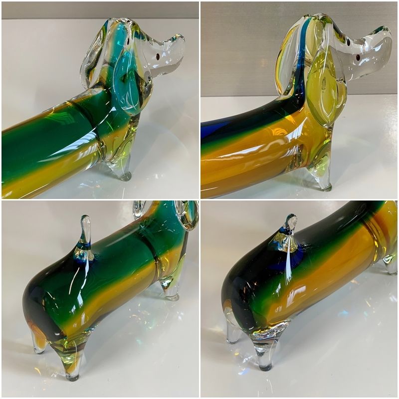 マルティ ガラス製ダックスフント犬の置物ハンドメイド Amazon.co.jp: sansukjai ダックスフントミニチュア置物動物手