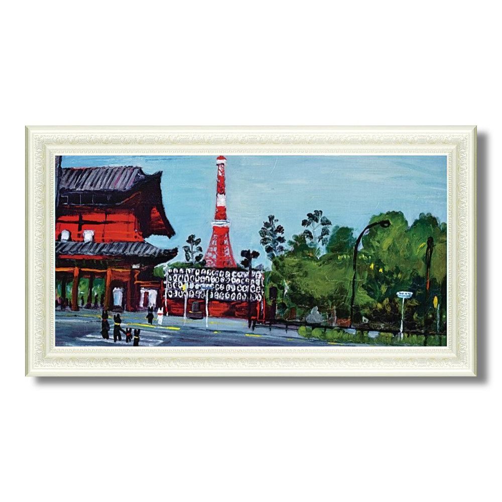 風景画 油絵 東京タワー