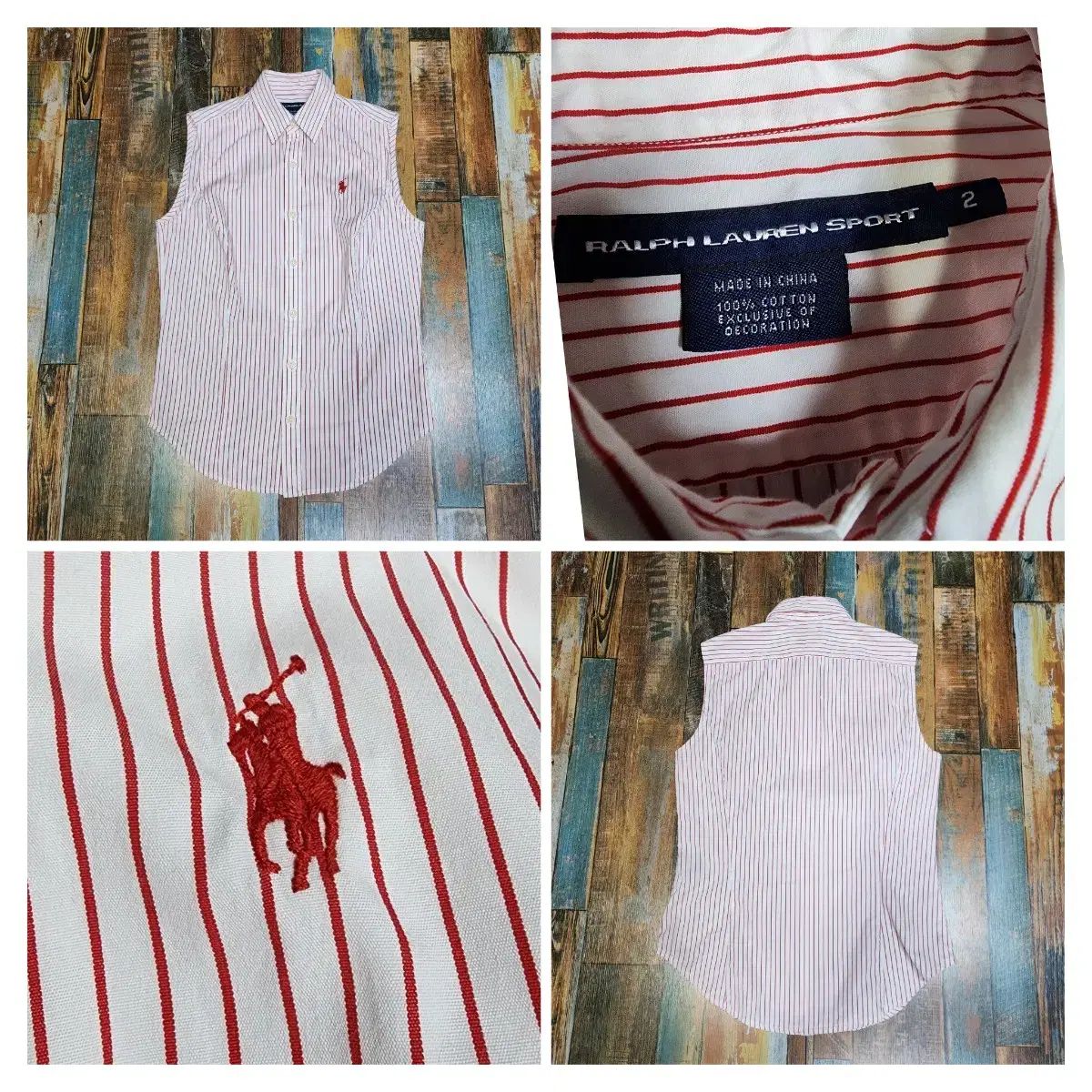 美品　ポロ　ラルフローレン　シャツ　ノースリーブ　ストライプ　人気　完売 正規品 ポロ Ralph Lauren(ラルフローレン) ノースリーブ