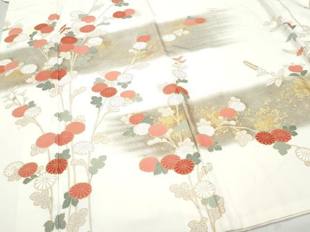 平和屋着物○訪問着 破れ色紙花文 暈し染め 金彩 正絹 逸品