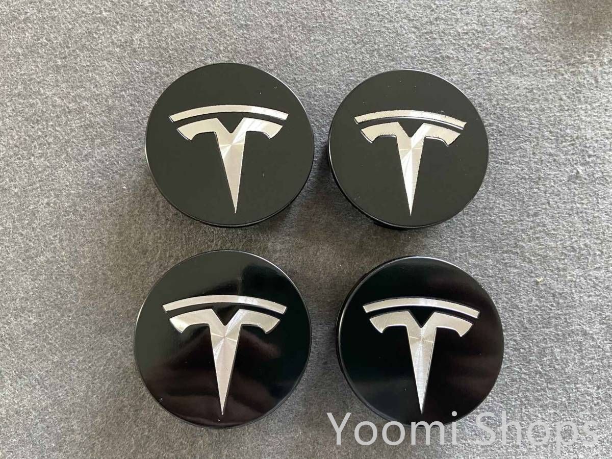 【新品未使用】テスラ TESLA ホイールキャップ ホイール ハブキャップ センター キャップ保護 防塵 4個セット 外径56mm 70番