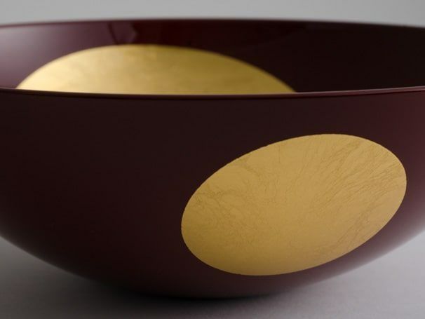 箔座 HAKUZA ドット ラウンドボウル紅L 永遠色 商品番号 0101010201 純金プラチナ箔 ウレタン塗装 管理番号 776