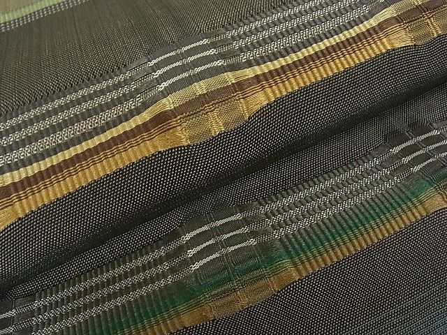 平和屋本店□極上 藤山千春 九寸名古屋帯 草木染 間道 逸品 4kh2046  