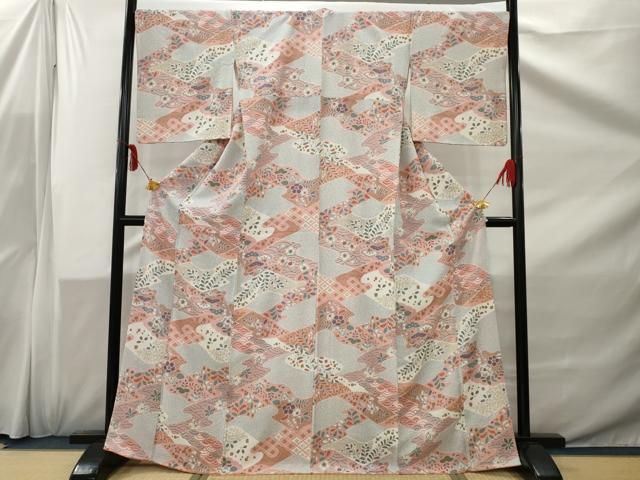 平和屋着物□上質な小紋 草花文 正絹 逸品 AAAZ5416ma