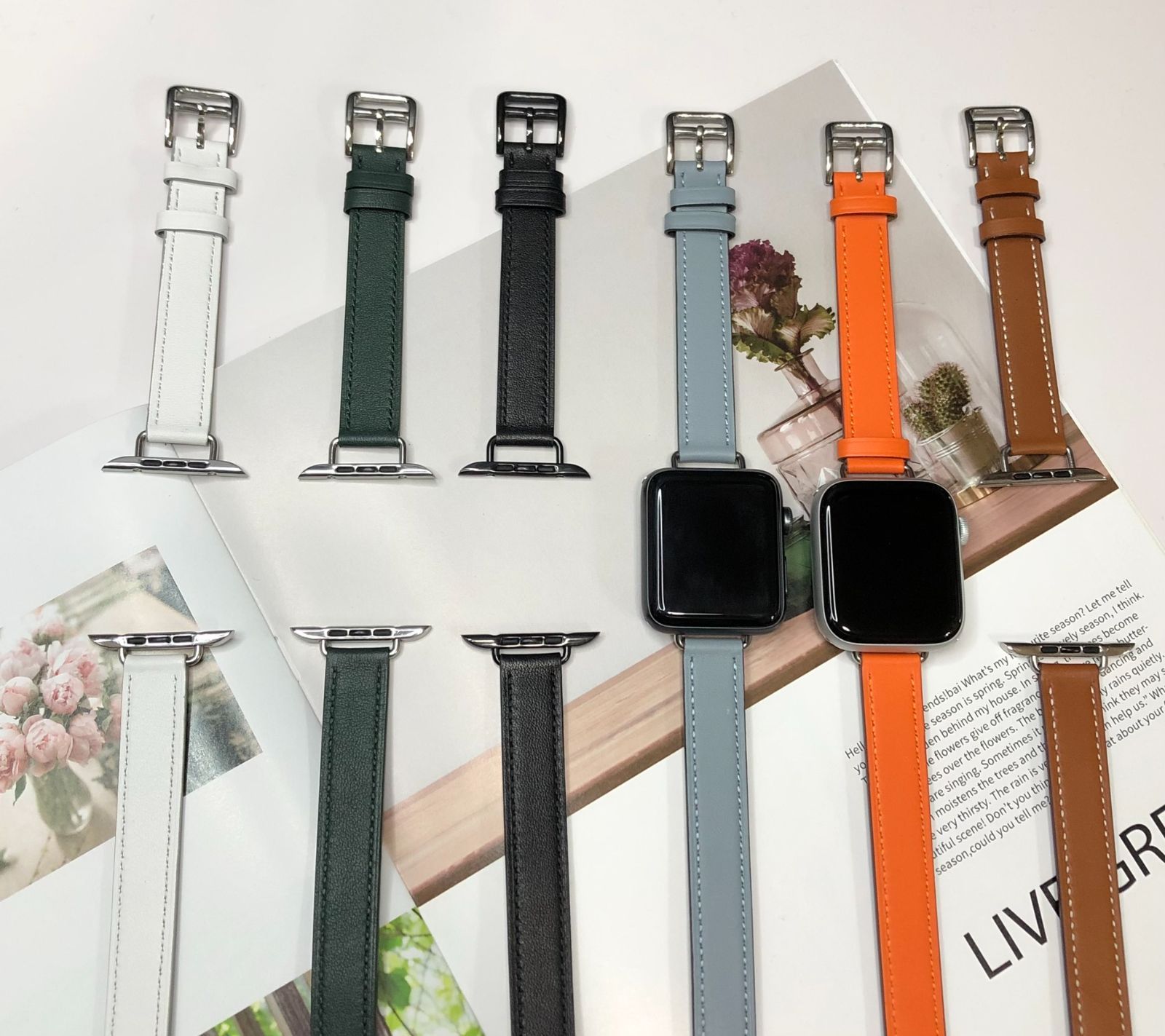 Apple Watch 二重巻き レザーバンド グレー - その他