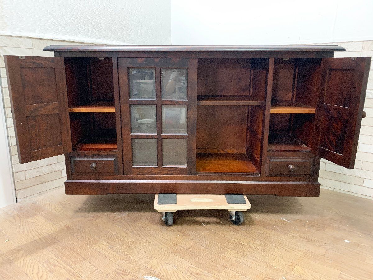 GMIS107B○北海道民芸家具 サイドボード キャビネット 飾り棚 樺材 無垢 GMIS107B○北海道民芸家具 サイドボード キャビネット 飾り棚 樺