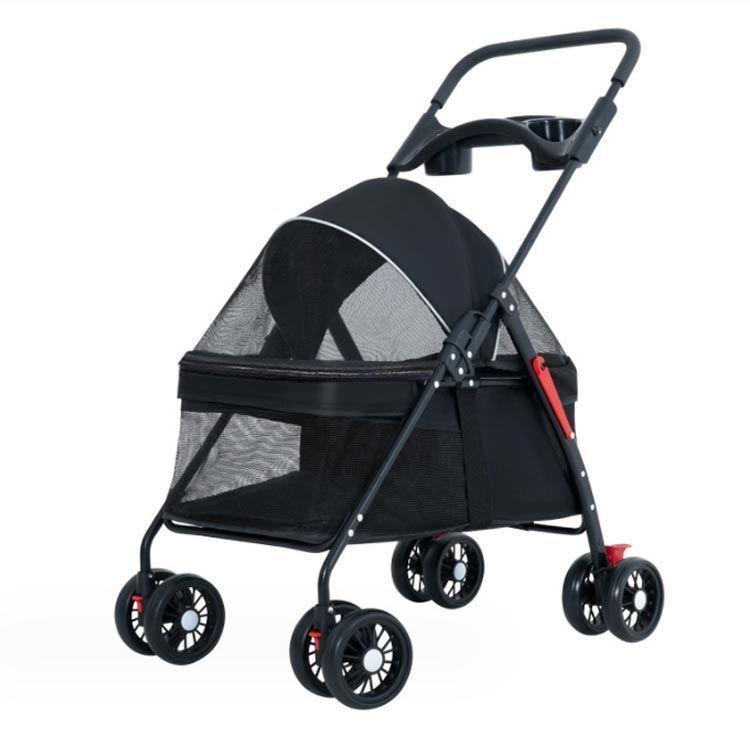 Aikenn ペットカート 折りたたみ 犬用ベビーカー 猫バギー 前輪360°回転 後輪ブレーキ付 多機能 小型犬 中型犬 猫 散歩 外出