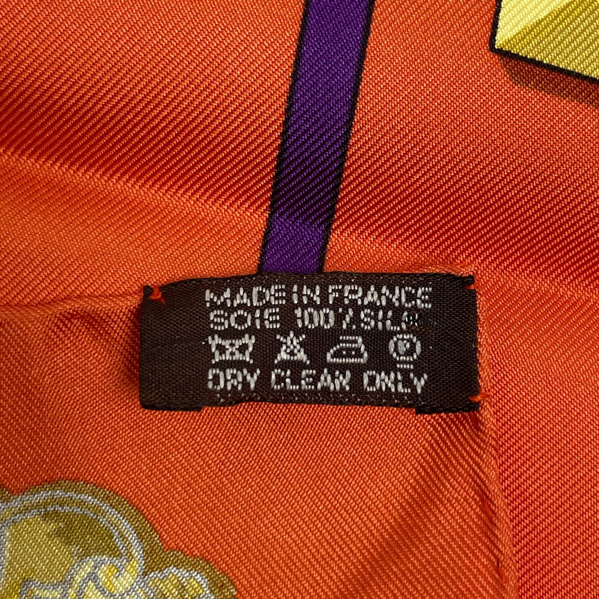 エルメス HERMES カレ 90 鍵柄 キー スカーフ シルク オレンジ レディース