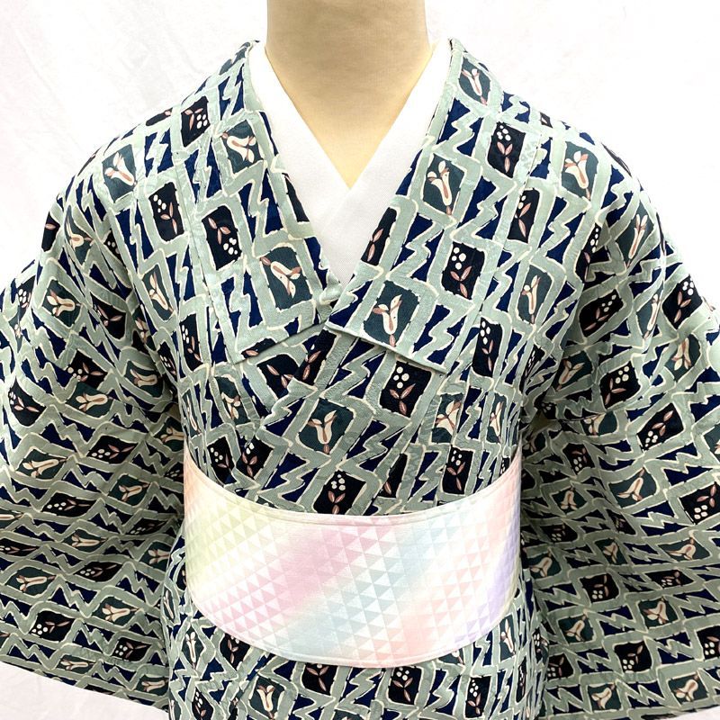 美品 洗える夏着物 誂えポリエステル 絽 小紋 着物 A3527 美品 洗える夏着物 誂えポリエステル 絽 小紋 着物 A3527 - メルカリ