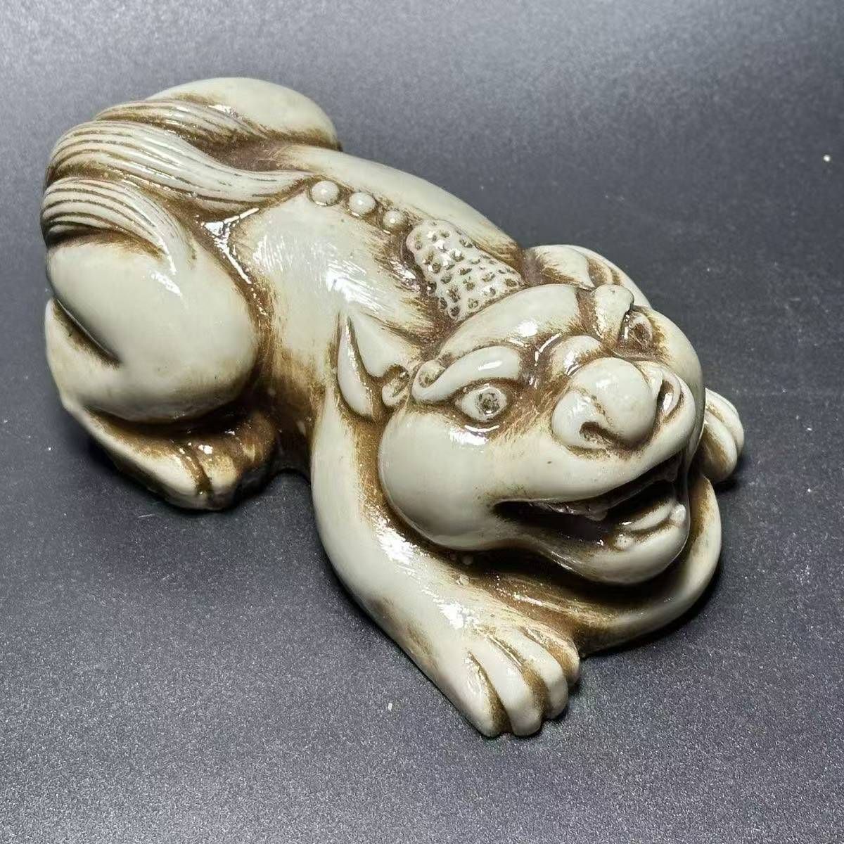 旧家収蔵 中国古玩 汉代 白玉 玉器 貔貅 置物 - メルカリ