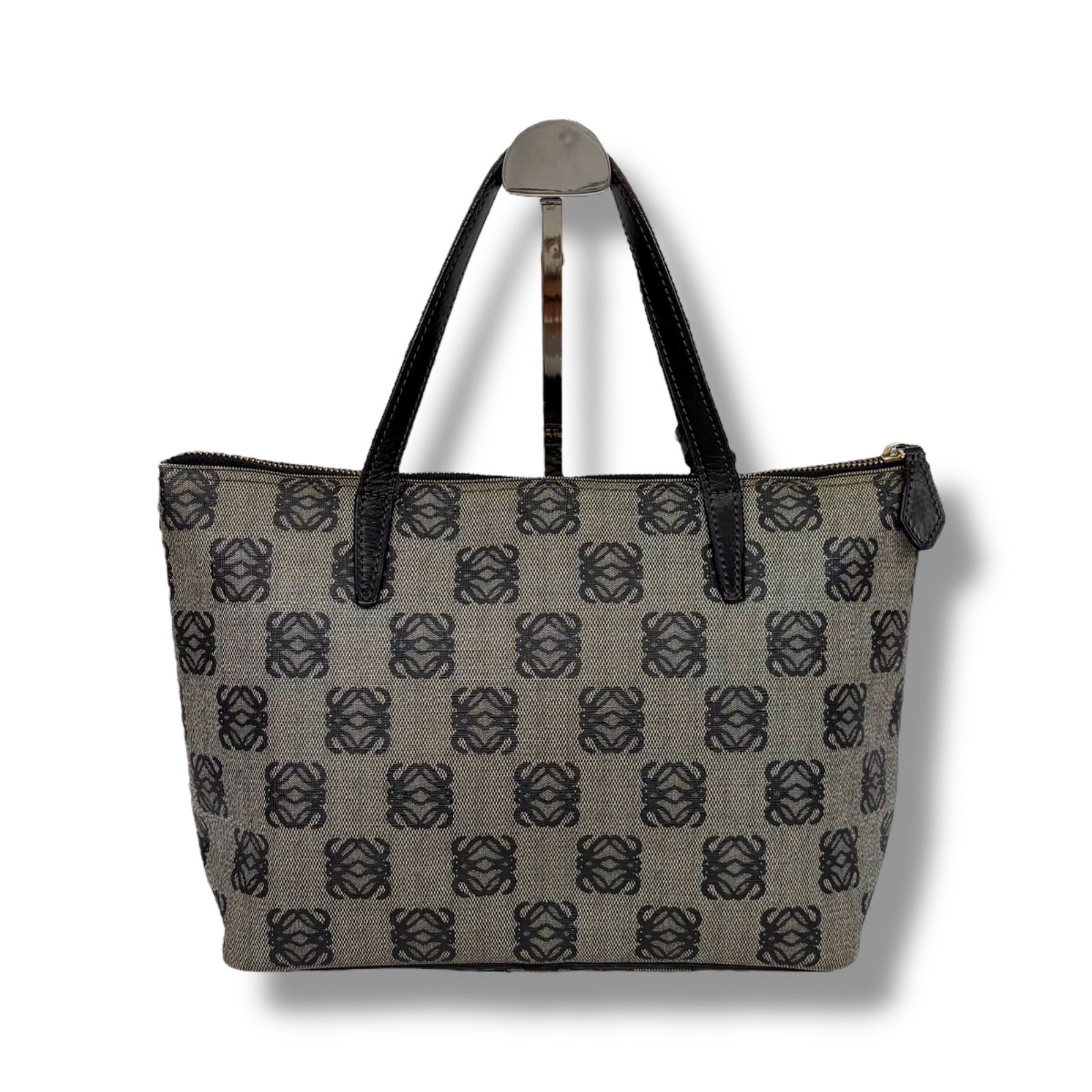 ロエベ アナグラム グレー PVCレザートートバック 美品 LOEWE