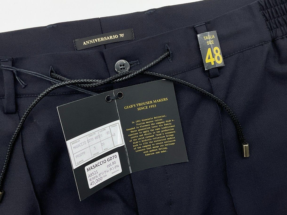 未使用 giab's ARCHIVIO ジャブスアルキビオ 48 ネイビー 70周年記念