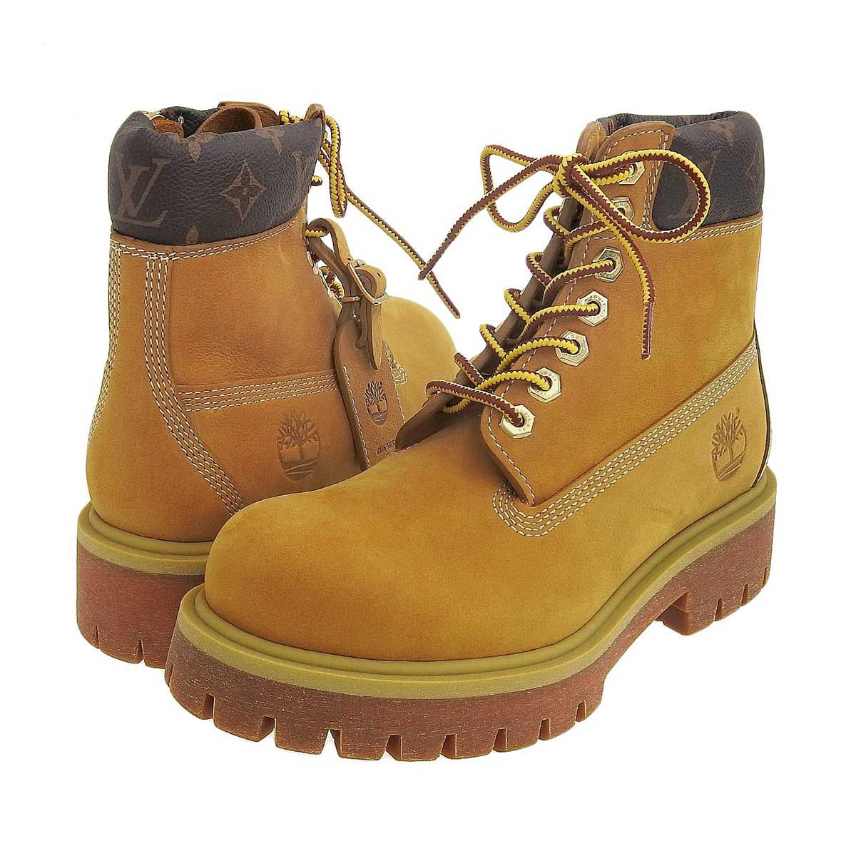 ルイヴィトン Timberland コラボ アンクルブーツ モノグラム メンズ キャメル LOUIS VUITTON アパレル 小物