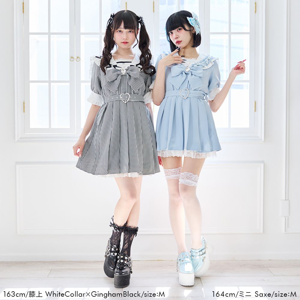 夢展望公式 [新品未使用] セーラービジューレースフリルワンピ [ミニ