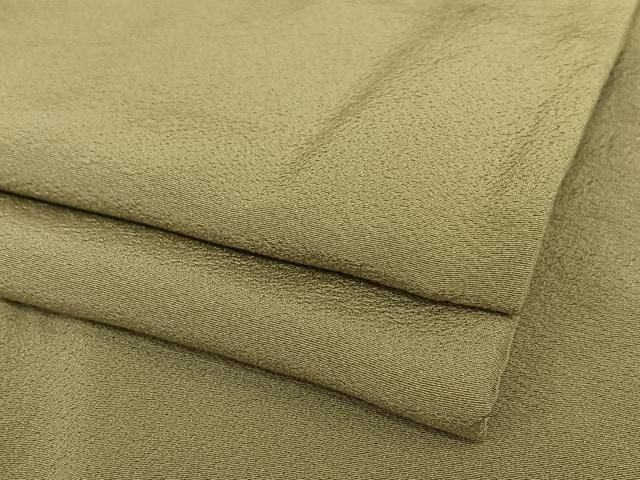 平和屋着物●上質な色無地 油色 正絹 AABC0086zg