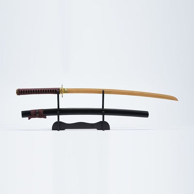 魅影 高級 展示・練習用木刀｜蛇皮風鞘 × 黒刃紅柄 1:1 居合木刀