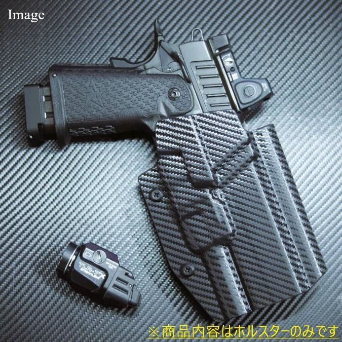 製造品 六七五 Pit Viper | Sand Viper ストリームライト TLR-7 ライト ホルスター 右用 Black Carbon Fiber柄