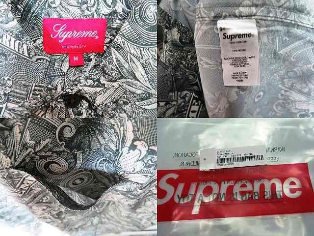 s23g-453x【中古】Supreme ｼｭﾌﾟﾘｰﾑ 23SS Dollar S/S Shirt Green