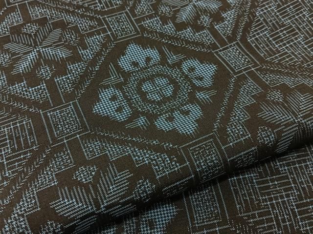 平和屋着物□本場村山大島紬 蜀江花文 正絹 逸品 未使用