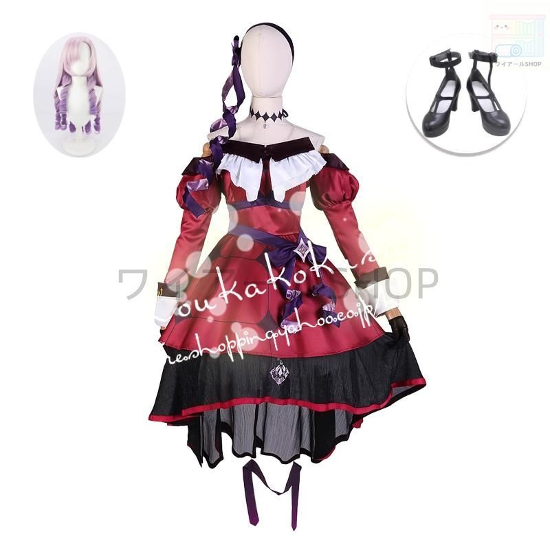 バーチャルライバー 風 YouTuber VTuber 壱百満天原サロメ コスプレ衣装 ウィッグcos靴 演出服 cosplay 変装 仮装 撮影 祭り