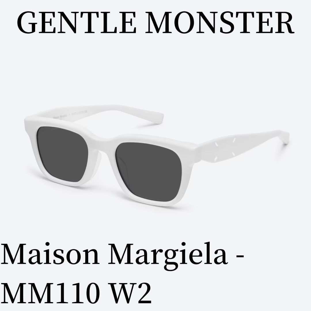 2024新作 ジェントルモンスター メゾンマルジェラサングラス Gentle Monster Maison Margiela MM110 W2 メガネ ホワイトアセテートフレーム/ブラックレンズ/スクエアシェイプ  正規品