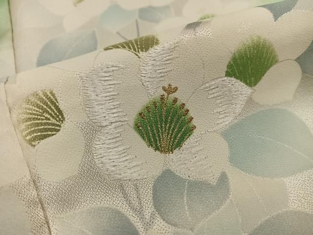 平和屋着物□訪問着 刺繍 草花文 暈し染め 金彩 正絹 逸品 BAAV1204mz