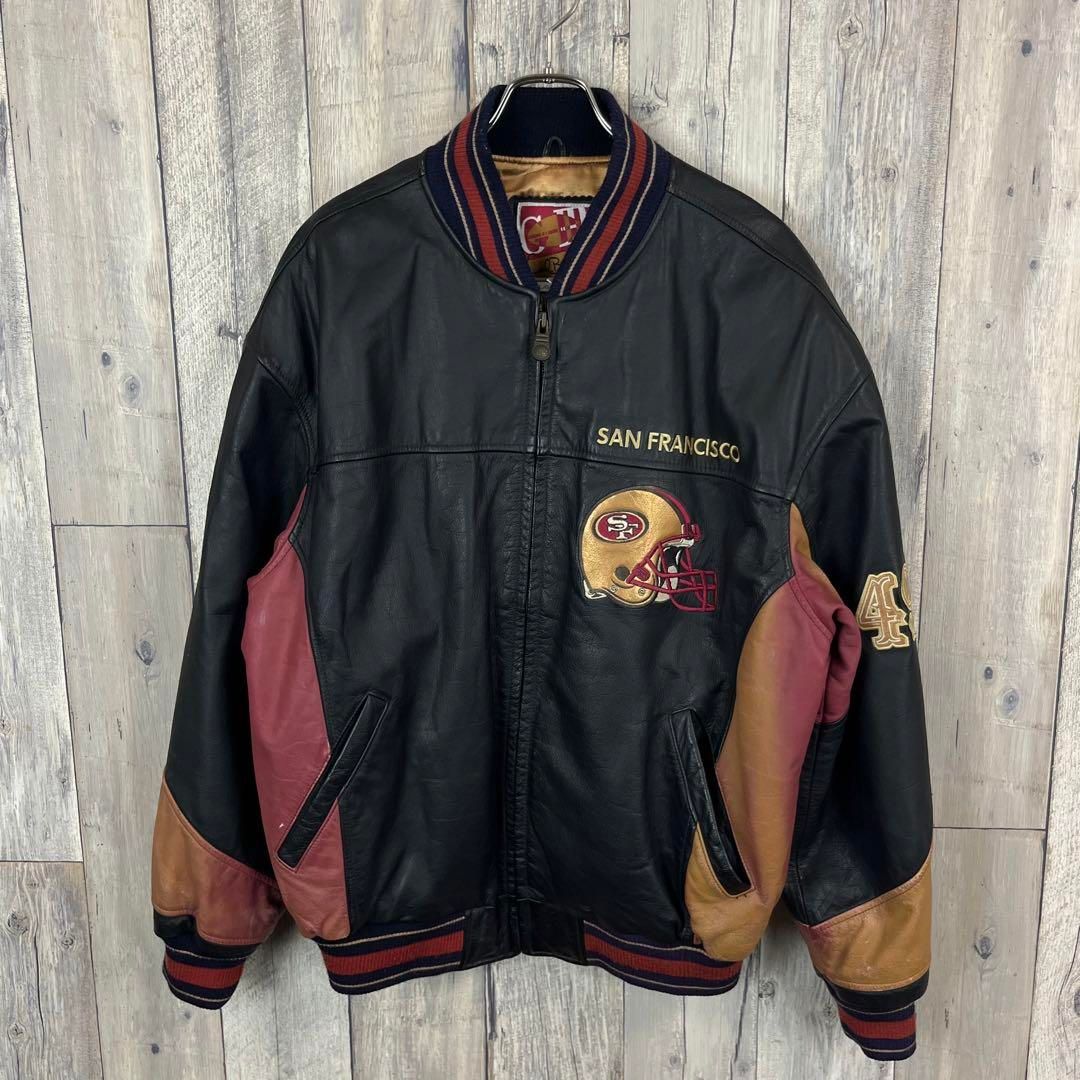 G-III SF 49ERS レザー 中綿 ダウンジャケット L