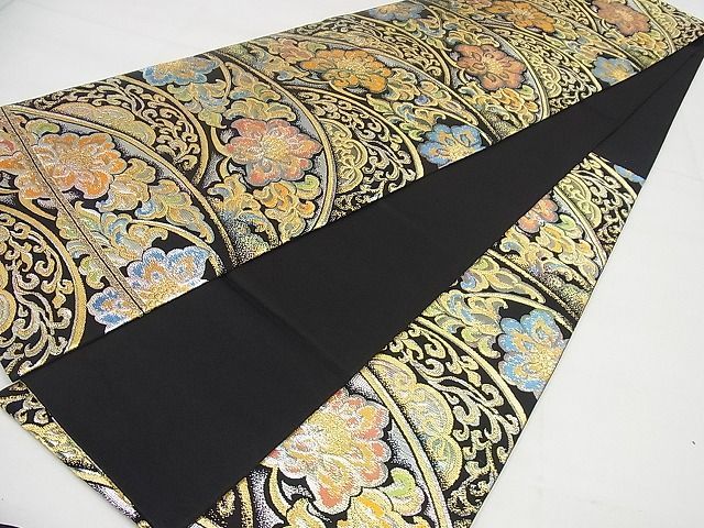 【龍村美術織物】龍村製　扇面鳳凰華文　金銀糸　黒　正絹　#870 龍村美術織物】龍村製 扇面鳳凰華文 金銀糸 黒 正絹 #870 - メルカリ