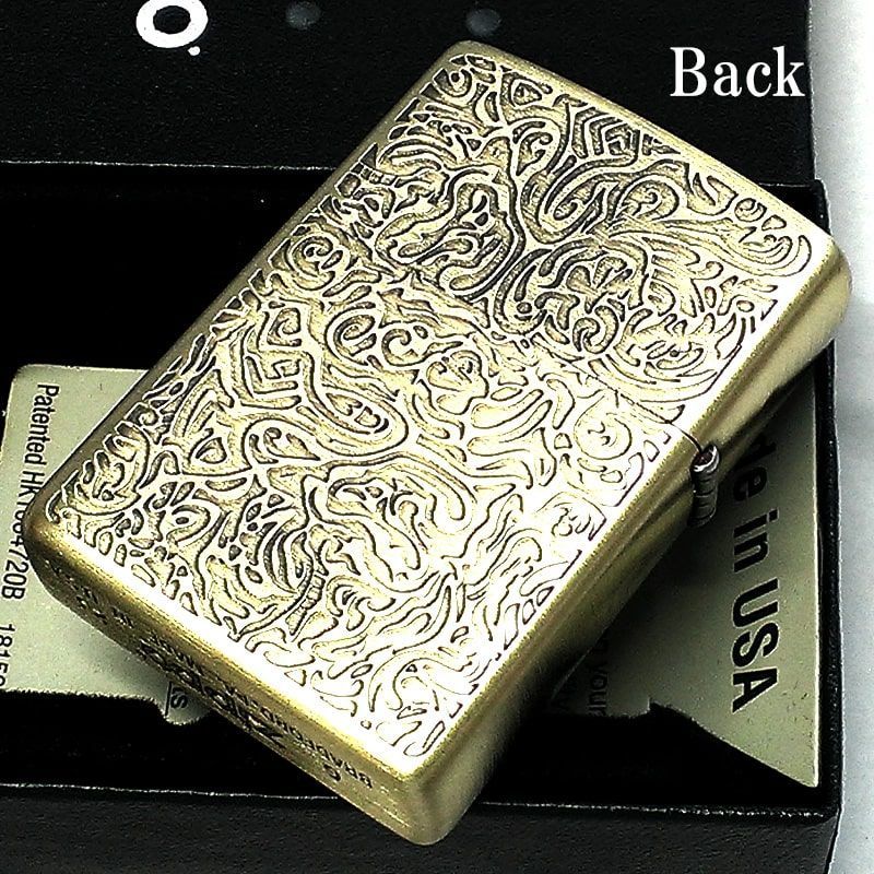 ZIPPO 渋い アイオブプロビデンス おしゃれ ジッポー ライター 神秘的 両面加工 彫刻 ブラス アンティークゴールド お守り メンズ ギフト  プレゼント