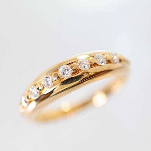 メルカリShops - (7956)Faily K18YG ダイヤ0.24ct 7P リング 11号
